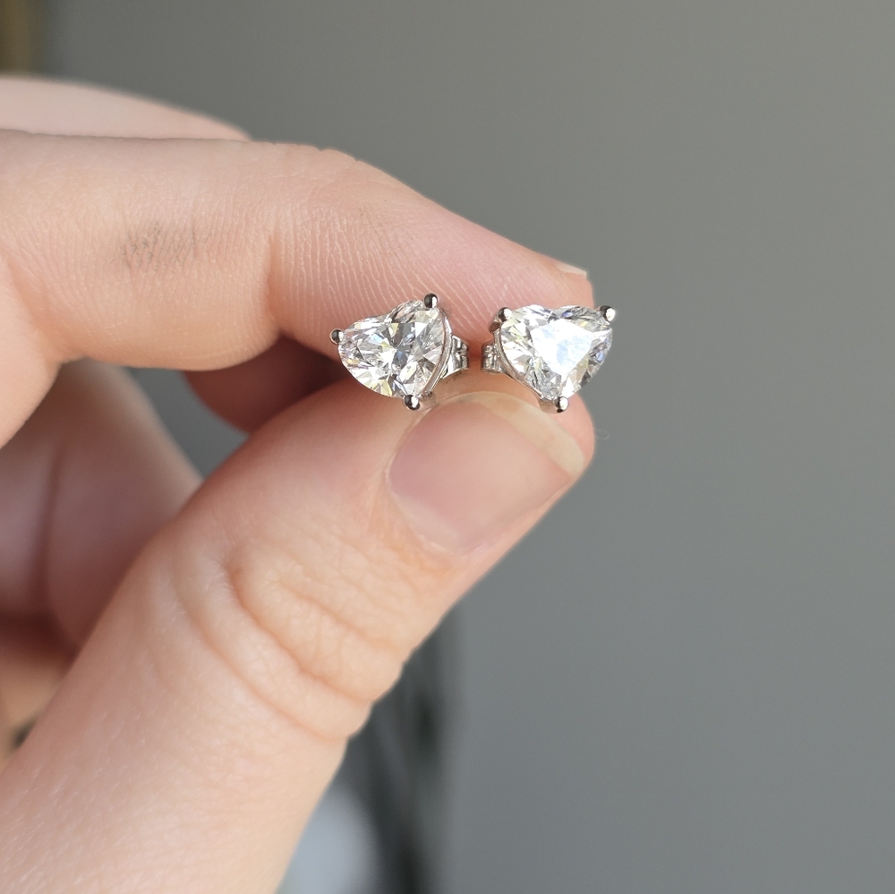 14k White Gold Lab Diamond Stud Earrings